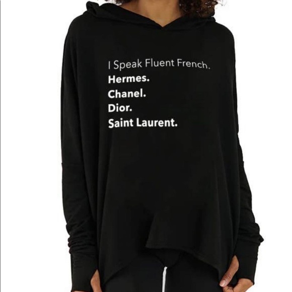 Tops - I Speak Fluent French light weight hoodie